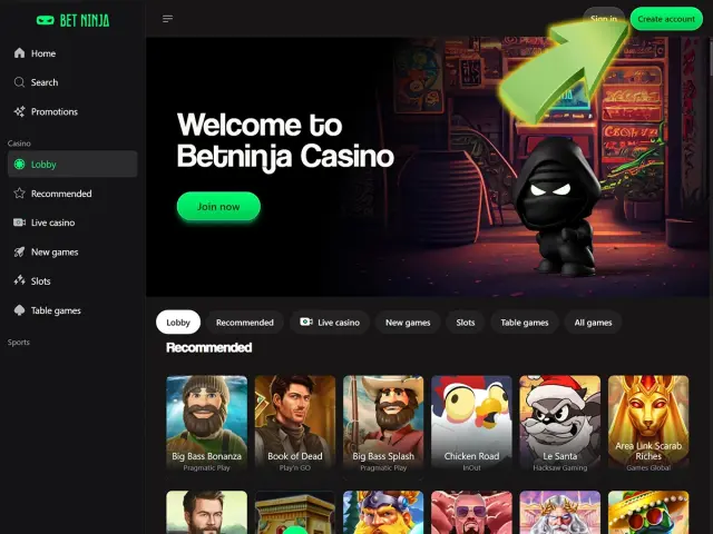 Betninja Screen 2